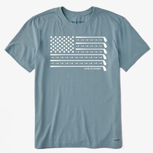 Life Is Good Crusher Golf Themed Flag Design Short Sleeve T Shirt Size X Large